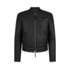 Bikerjacke aus genarbtem Leder mit Reißverschluss Bikerjacke aus genarbtem Leder mit Reißverschluss