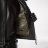 Bikerjacke aus genarbtem Leder mit Reißverschluss Bikerjacke aus genarbtem Leder mit Reißverschluss