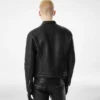 Bikerjacke aus genarbtem Leder mit Reißverschluss Bikerjacke aus genarbtem Leder mit Reißverschluss