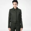 Blouson aus Baumwoll-Viskose-Twill mit Paspelierung Blouson aus Baumwoll-Viskose-Twill mit Paspelierung