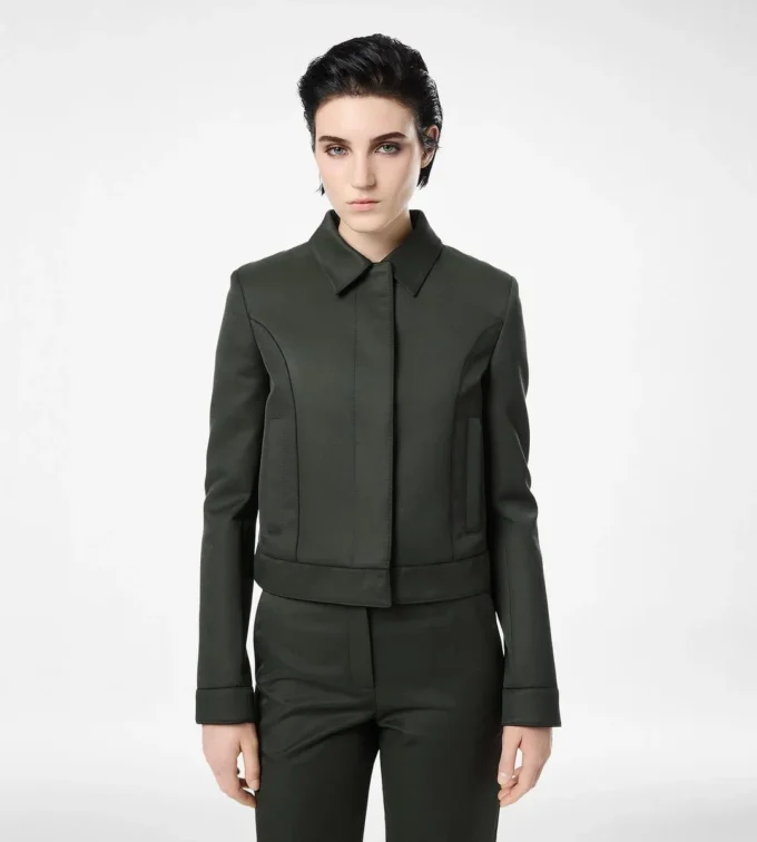 Blouson aus Baumwoll-Viskose-Twill mit Paspelierung Blouson aus Baumwoll-Viskose-Twill mit Paspelierung