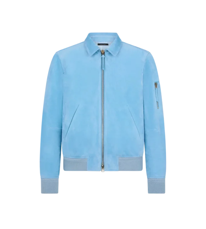 Blouson mit Kragen aus Kaschmir-Wildleder Blouson mit Kragen aus Kaschmir-Wildleder