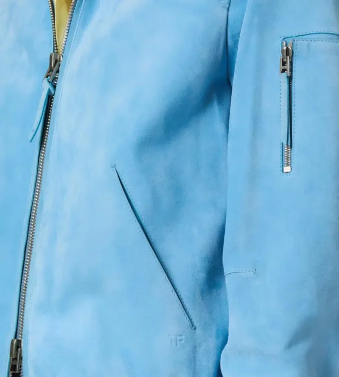 Blouson mit Kragen aus Kaschmir-Wildleder Blouson mit Kragen aus Kaschmir-Wildleder