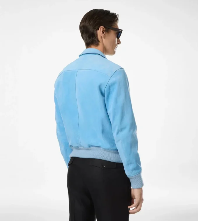 Blouson mit Kragen aus Kaschmir-Wildleder Blouson mit Kragen aus Kaschmir-Wildleder
