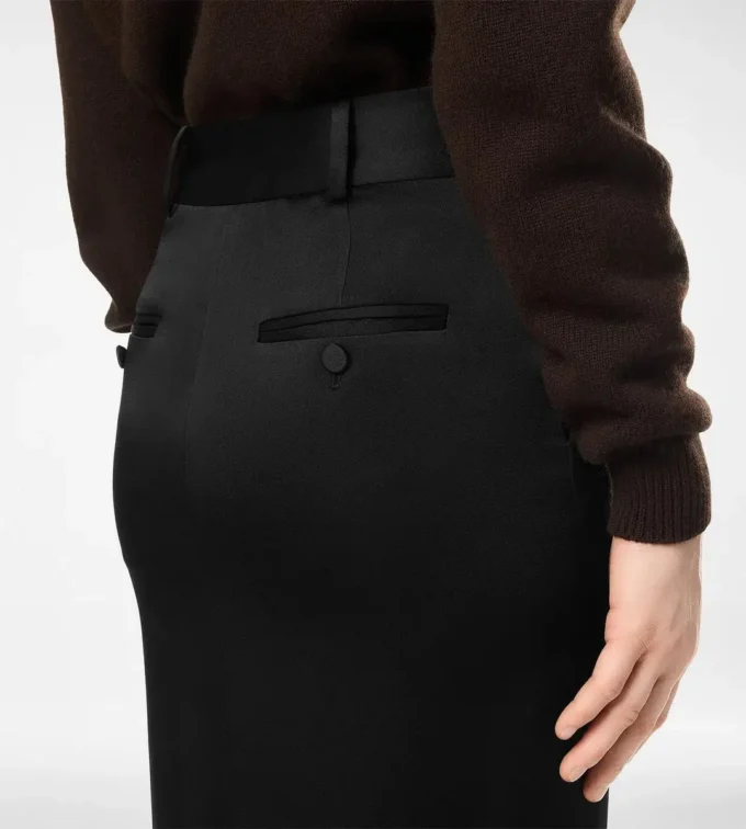 Crepe Envers Satin Tailored Skirt Crepe Envers Satin Tailored Skirt