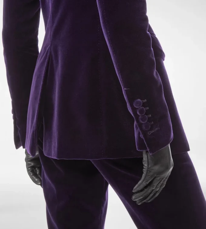 Einreihige Jacke aus Baumwollsamt Einreihige Jacke aus Baumwollsamt
