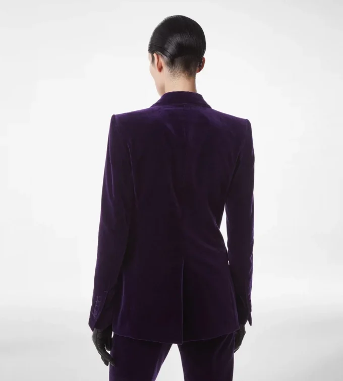 Einreihige Jacke aus Baumwollsamt Einreihige Jacke aus Baumwollsamt