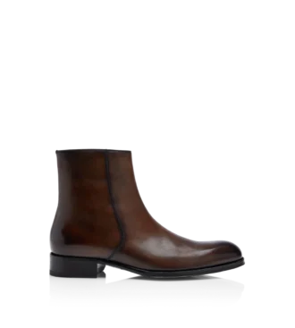 Elkan-Stiefel mit Reißverschluss aus poliertem Leder Elkan-Stiefel mit Reißverschluss aus poliertem Leder