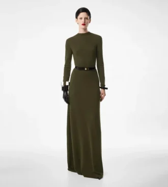 Full Needle Fine Cashmere Silk Crewneck Column Dress Full Needle Fine Cashmere Silk Crewneck Column Dress