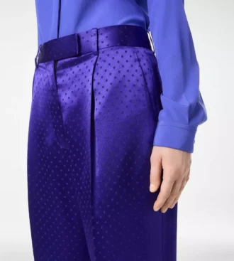 Gepunktete Jacquard-Plisseehose