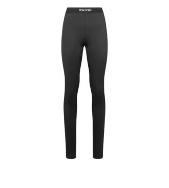 Glänzende Jersey-Leggings mit Signatur Glänzende Jersey-Leggings mit Signatur
