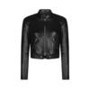 Glänzende Plonge-Lederjacke mit Reißverschluss Glänzende Plonge-Lederjacke mit Reißverschluss