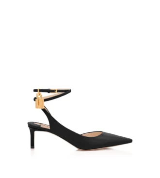 Leder-Slingback mit Padlock