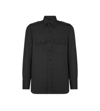Militärhemd aus Baumwoll-Seiden-Faille