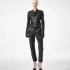 Bikerhose aus strukturiertem Narbenleder Bikerhose aus strukturiertem Narbenleder