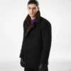 Peacoat aus Melton-Wolle und Lammfell Peacoat aus Melton-Wolle und Lammfell