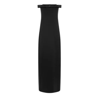Schweres Cocktailkleid aus Crêpe Envers-Satin mit Schleifendetail Schweres Cocktailkleid aus Crêpe Envers-Satin mit Schleifendetail