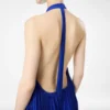 Seiden-Halterneck-Abendkleid mit Sunray-Plissee Seiden-Halterneck-Abendkleid mit Sunray-Plissee