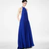 Seiden-Halterneck-Abendkleid mit Sunray-Plissee Seiden-Halterneck-Abendkleid mit Sunray-Plissee
