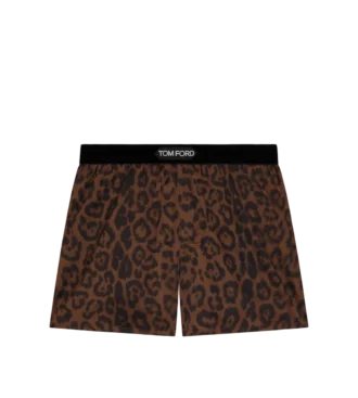 Seidenboxershorts mit Leopardenmuster Seidenboxershorts mit Leopardenmuster