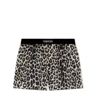 Snow Leopard Seidenboxershorts