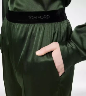 Stretch-Seidensatin-Pyjama-Hose
