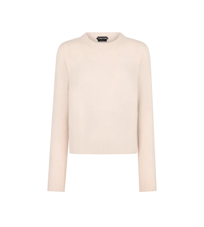 Ultraweicher Kaschmir-Seiden-Strickpullover mit Rundhalsausschnitt